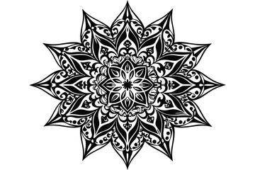 Obraz premium A beautiful, symmetrical mandala design, rich with intricate details and patterns, perfect for use in various creative projects.