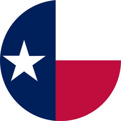 Texas flag. Texas USA flag vector. Texas flag standard color, circle style