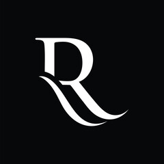 Letter R serif font logo design, luxury graphic icon vector