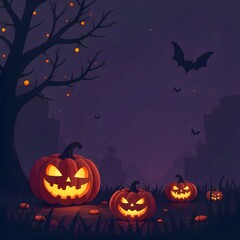 halloween background with pumpkins