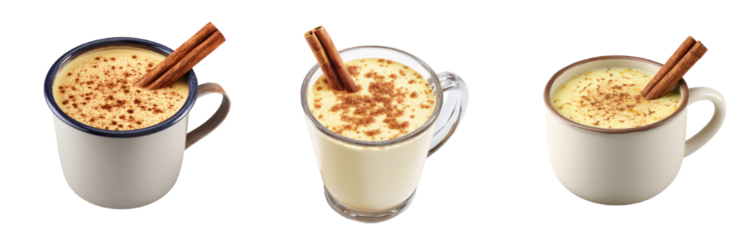 Delicious hot beverage with cinnamon sticks transparent background cozy winter vibes