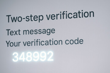 Two step verification text message your verification code 348992 multi factor authentication password security enhances account protection and reduces unauthorized access with layered login