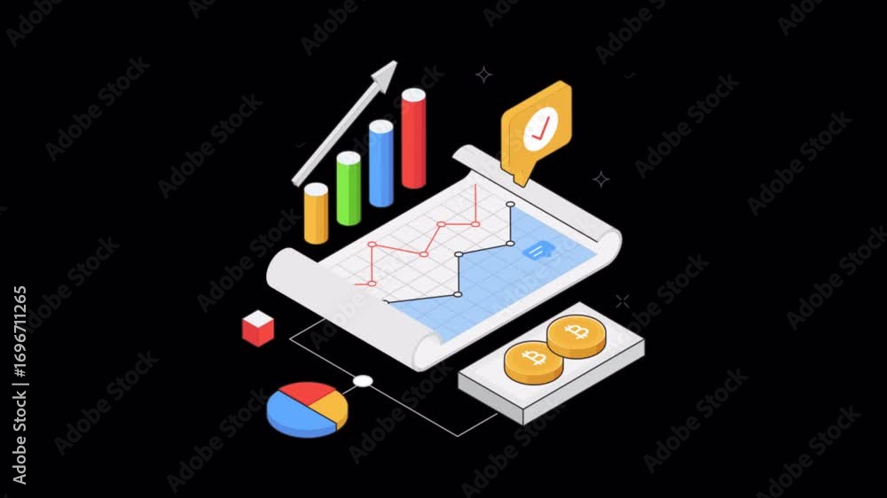 Poster business performance overview animation alpha channel