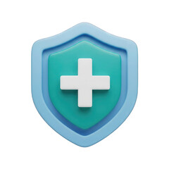 Obraz premium Health shield icon isolated on transparent background