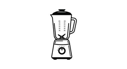 a blender depicted in simple black lines silhouette