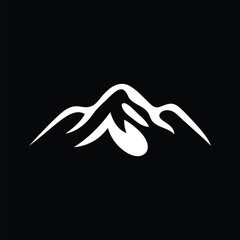 Obraz premium Minimalist Hills Mountain Peaks Design Logo Inspiration