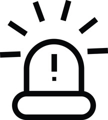 Emergency siren icon representing ambulance alert light, hospital emergency alarm and rescue warning signal, transparent background