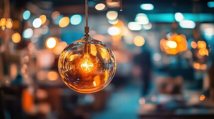 Elegant Glass Pendant Light Fixture in Modern Ambient Environment