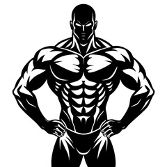 Obraz premium vector illustration of a bodybuilder