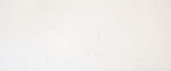 Fototapeta premium Creamy white wall with distressed, shabby chic texture, showing subtle cracks and uneven paint, surface, white wall texture