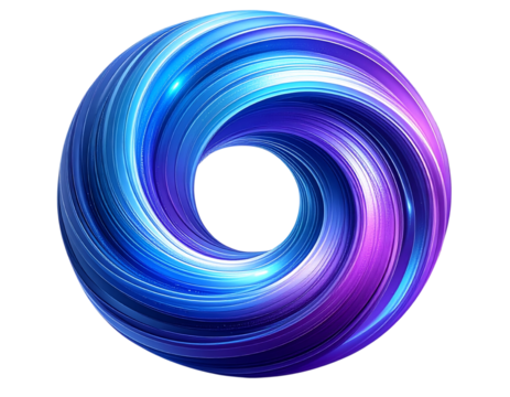 Abstract swirling blue purple torus