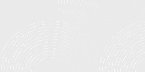 Simple white glowing geometric lines on gray background. Modern shiny blue circle lines pattern art simple design