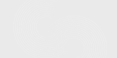 Simple white glowing geometric lines on gray background. Modern shiny blue circle lines pattern art