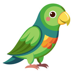 cartoon parrot on white background