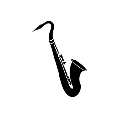 Silhouette illustration of a saxophone