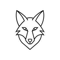 Fox head outline symmetrical illustration