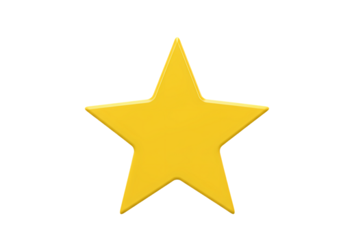 Golden Star Graphic Element isolated on transparent background