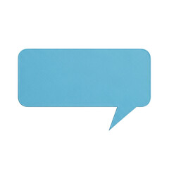 Blue Speech Bubble Message Communication Dialog Cloud Blank Template Text Mockup Isolated on transparent background