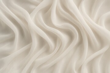 Obraz premium White Sheer Chiffon Fabric Close-Up Flowing Folds Soft Elegant Surface