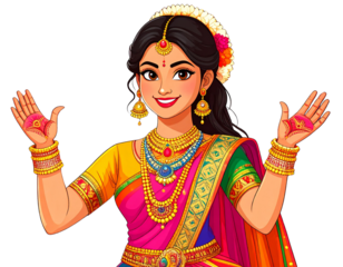 Flamenco Dancer in Traditional Red Dress, Fan Pose, isolated transparent background png