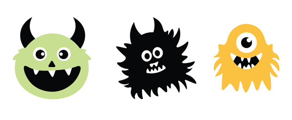 Halloween Ghost, colletions banner design on white background, Eps 10 vector illustration