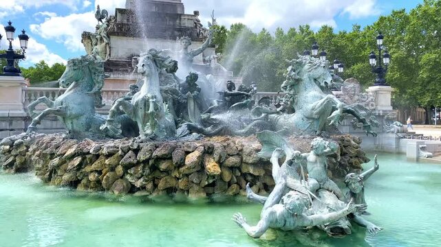 Triumph of the Concorde, fountain of the Monument aux Girondins in Bordeaux, France