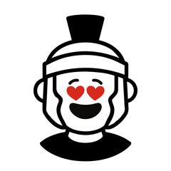 character emotion roman legionary love vector on white background
Vector icon character with emotion
