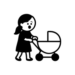 character emotion mother with child surprise vector on white background
Vector icon character with emotion