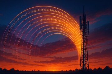 Advanced Communication Networks Data Transmission and Technology Convergence at Sunset