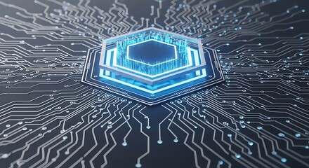 Futuristic Digital Technology Concept Representing Advanced Computing Power And Neural Networks