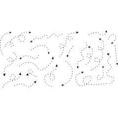 Vector Illustration of Arrow Set – Dashed Line Arrows Collection
