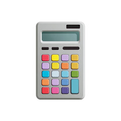 Illustration of colorful calculator isolated on transparent background for mathematical operations