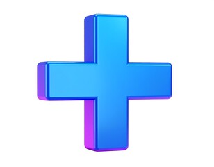 Obraz premium 3D plus symbol in vibrant blue and purple gradient