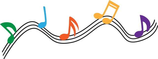 다양한 색상을 가진 음표