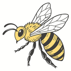 Stylized illustration of a bee flying