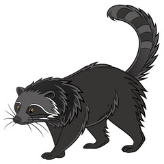 Cartoon raccoon animal walking