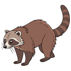 Cartoon raccoon animal standing