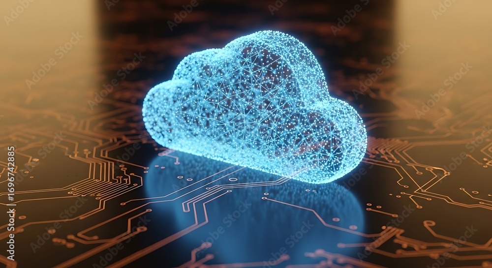 Aufkleber abstract digital cloud computing service infrastructure technology