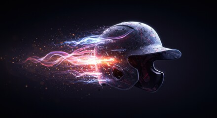 Baseball Batting Helmet with Dynamic Energy Streaks