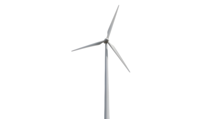 Wind turbine producing clean energy isolated PNG with Transparent Background