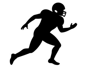 Fototapeta premium American Football player black silhouette vector
