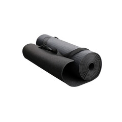 Rolled-Up Yoga Mat with Carry Strap - Dark Grey and Black Exercise Mat
