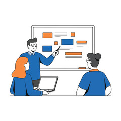 Business Presentation Meeting With Board Illustration
