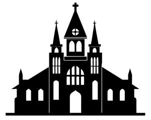 Church  simple   silhouette vector,church building  icon