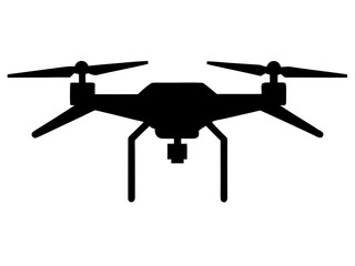 Drone simple silhouette vector,flying Drone icon