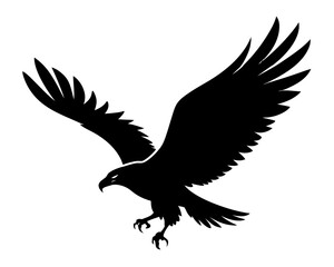 Flying Bald Eagle  simple   silhouette vector, Eagle icon vector