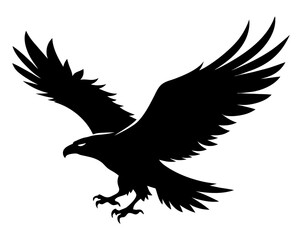Flying Bald Eagle  simple   silhouette vector, Eagle icon vector