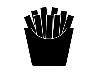 French Fries black silhouette vector,French Fries  icon vector