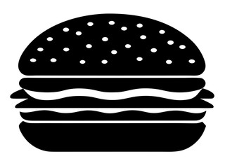 Hamburger black silhouette vector,Hamburger icon