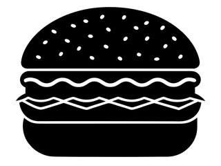 Hamburger black silhouette vector,Hamburger icon